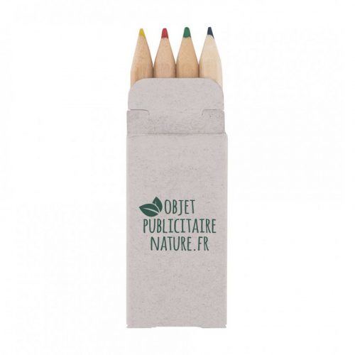 Etui de 4 crayons de couleur en bois personnalisable