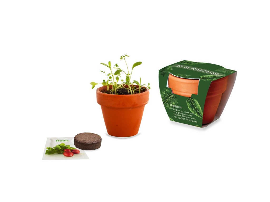 Kit de plantation publicitaire standard pot terre cuite