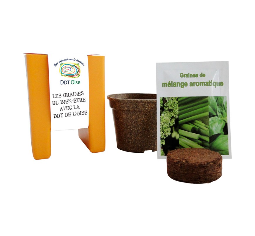 Kit de plantation publicitaire écologique biodégradable en pot ordinateur