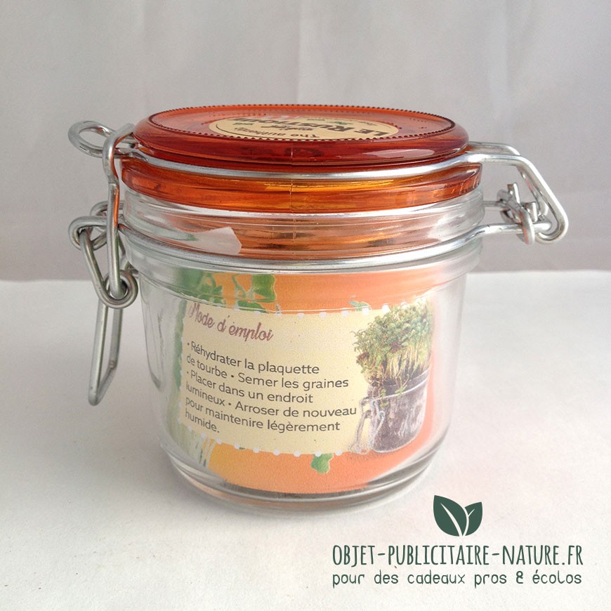 Kit de plantation publicitaire personnalisable bocal conserve verre