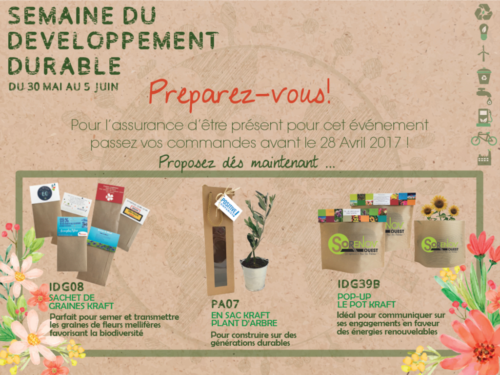 Objet publicitaire semaine développement durable
