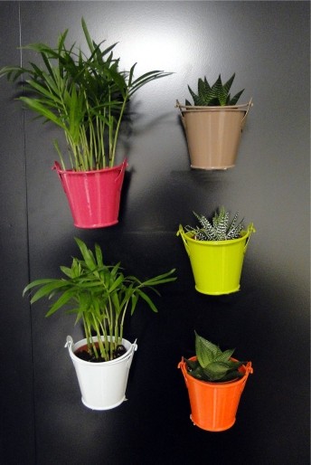 Pot de fleur en zinc aimanté publicitaire personnalisable