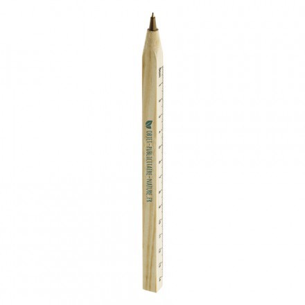 Régle/stylo bille publicitaire personnalisable en bois 2 en 1