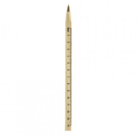 Régle/stylo bille publicitaire personnalisable en bois 2 en 1 – Image 2