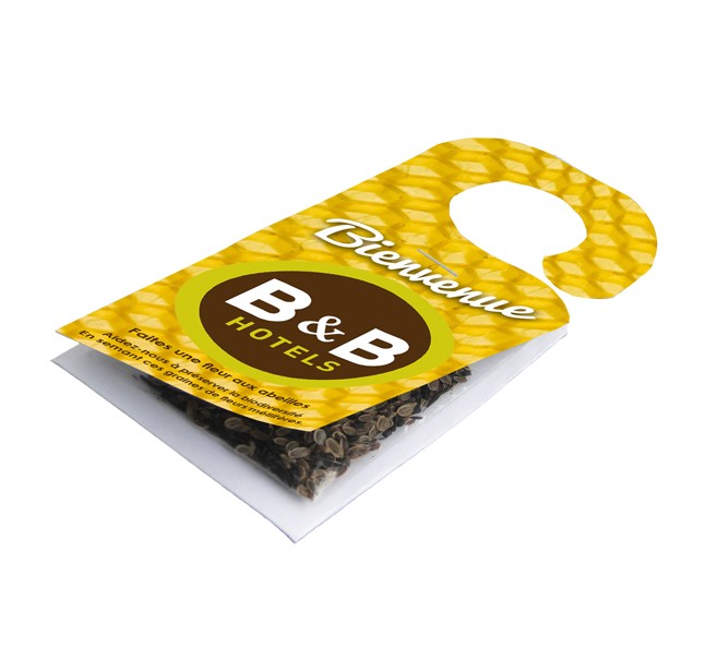 Sachet de graines publicitaire personnalisable pour poignée de porte