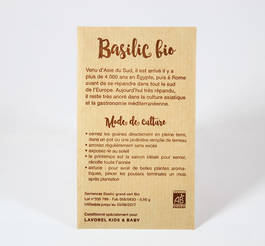 Sachet graines publicitaire papier kraft personnalisable