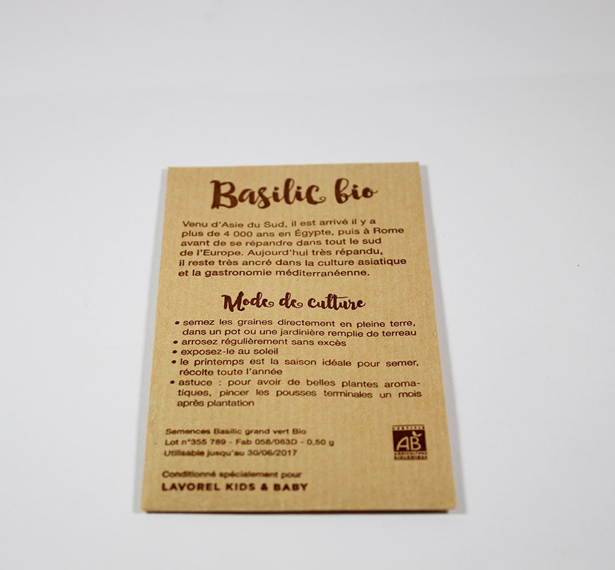 Sachet graines publicitaire papier kraft personnalisable
