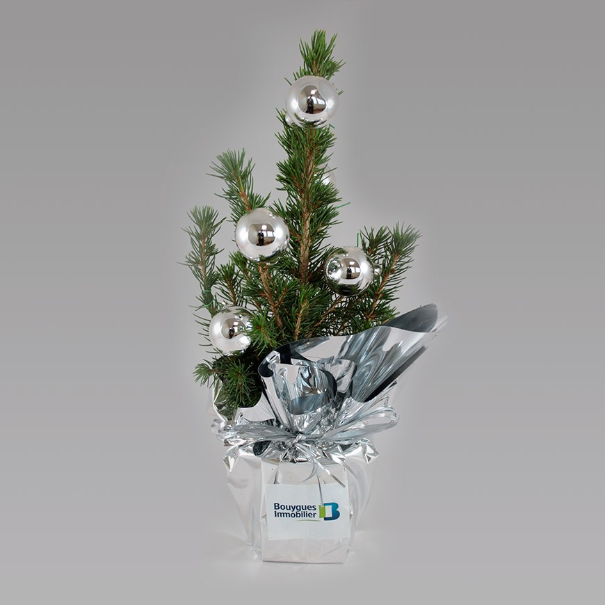 Sapin de Noël avec boules décoratives - Cadeau d'affaire pour Noël