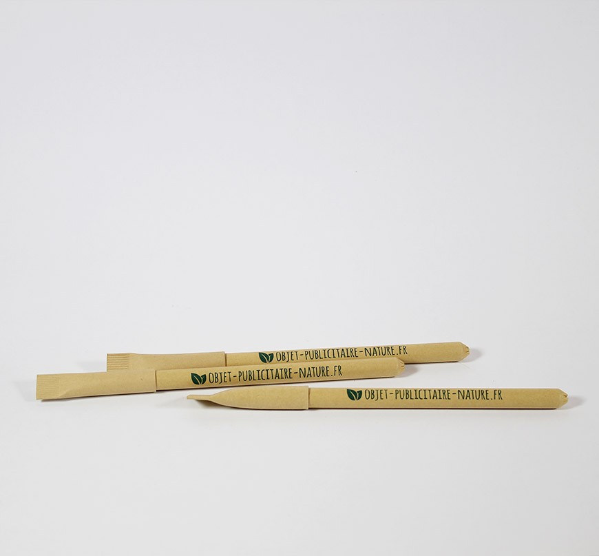Stylo bille personnalisable bouchon papier kraft