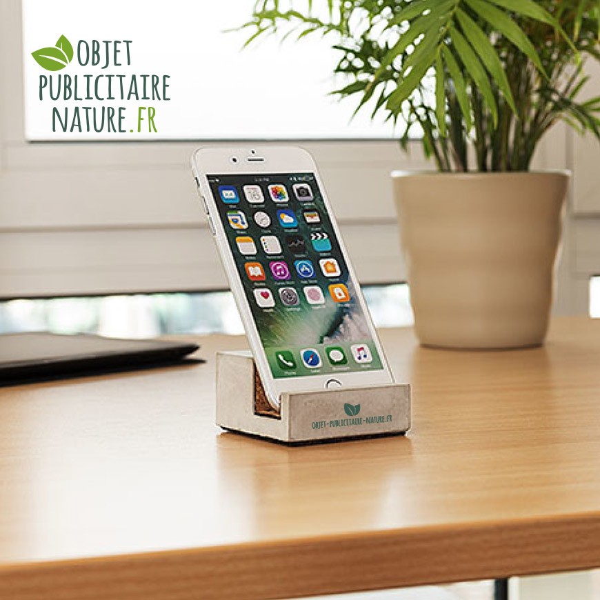 Support téléphone portable personnalisé en béton