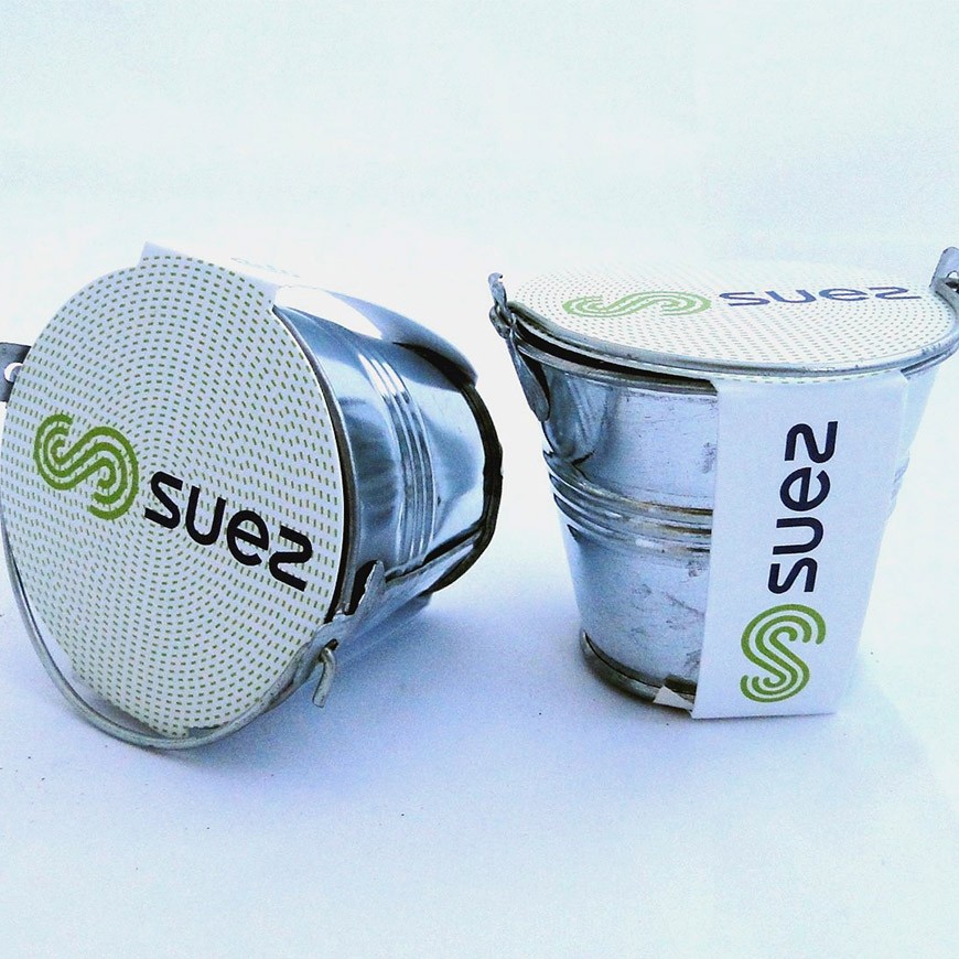 Trèfles à 4 feuilles - kit de plantation publicitaire pot zinc