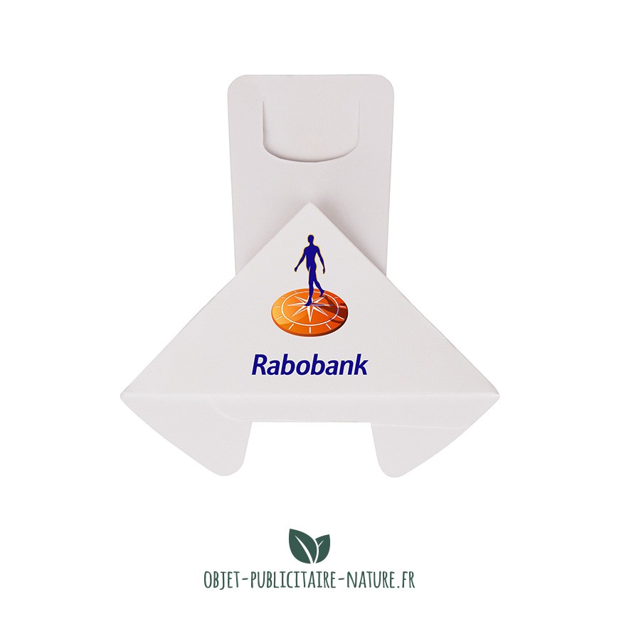 Trombone d'angle personnalisé Deltaclip en papier certifié FSC.