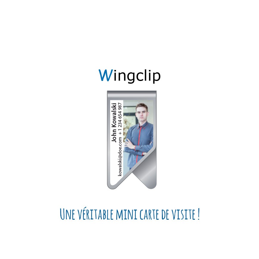 Trombone personnel publicitaire personnalisable - Clip mini carte de visite