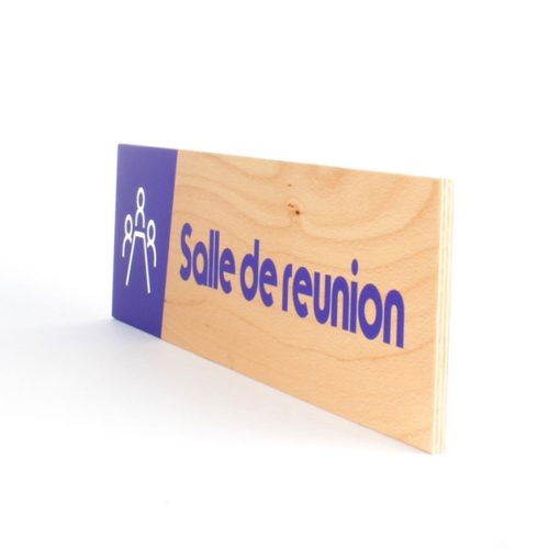 plaque en bois 60x15cm personnalisée par impression signalétique