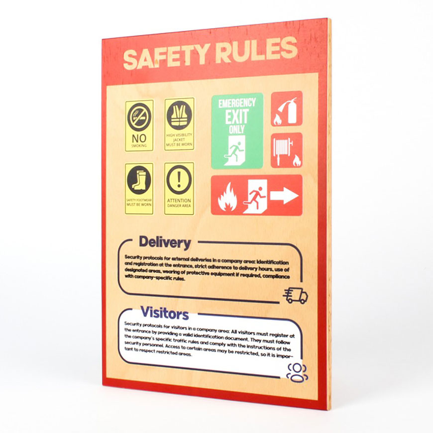 plaque en bois personnalisée par impression signalétique