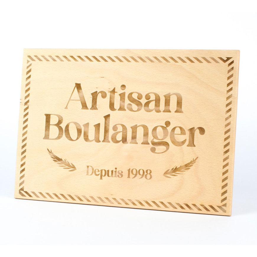 plaque en bois 21x30cm gravée signalétique gravure laser