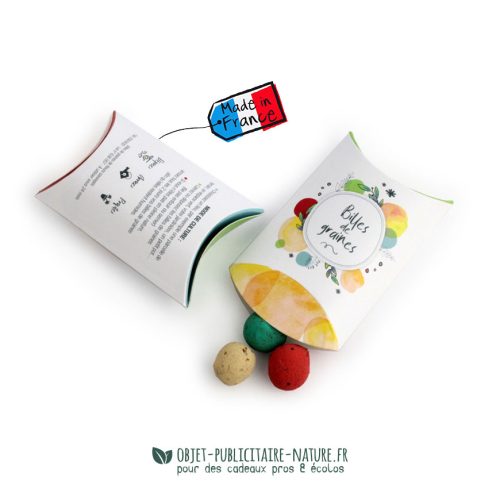 bille à graines / bombe à graines en berlingot personnalisable goodies rse