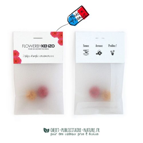 Sachet personnalisable avec 2 bombes à graines
