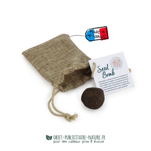 bombe à graines pochon jute personnalisable goodies rse