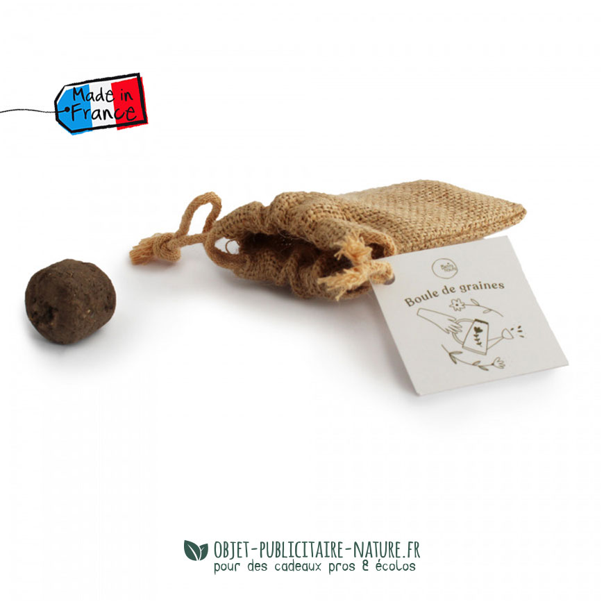 bombe à graines pochon jute personnalisable goodies rse