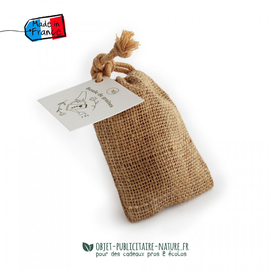 bombe à graines pochon jute personnalisable goodies rse