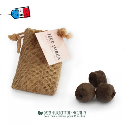 bombe à graines pochon jute personnalisable goodies rse