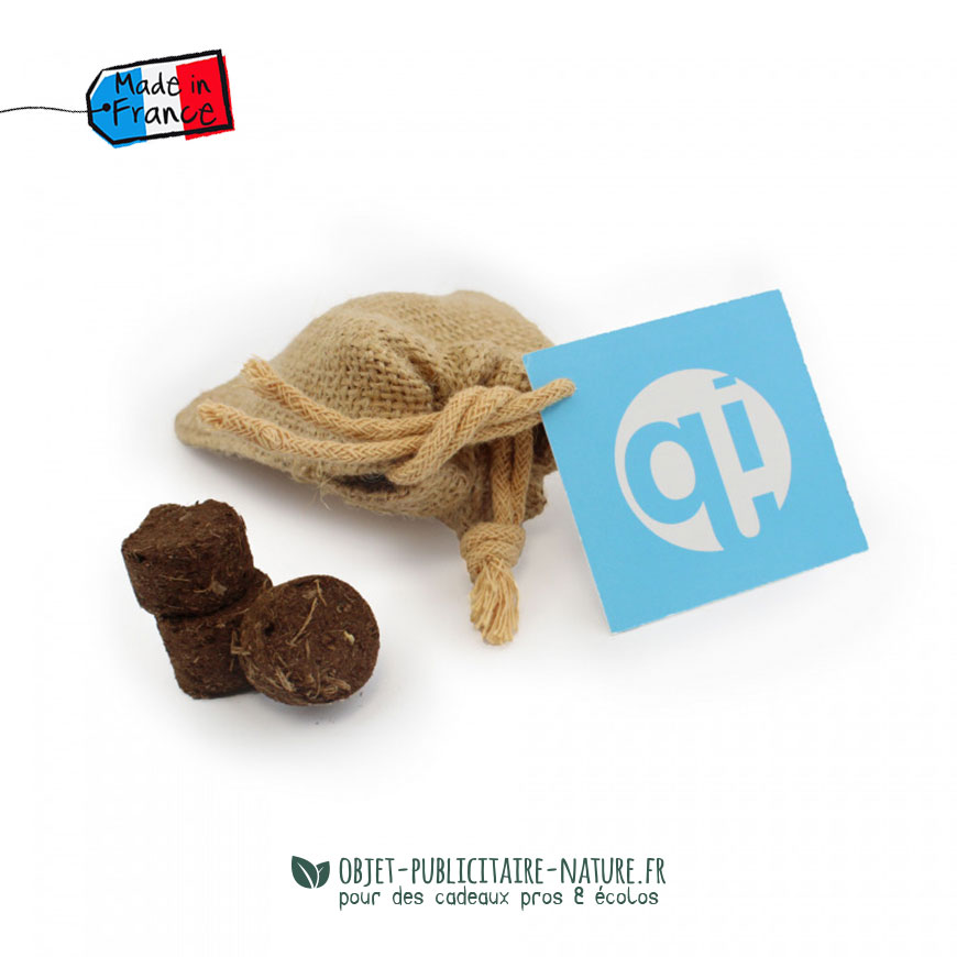 Bombe palet à graines pochon jute personnalisé