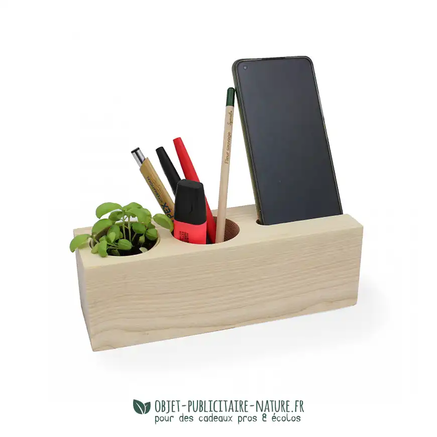 Plante dans organisateur de bureau publicitaire à personnaliser