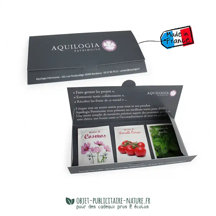 Coffret de 3 sachets de graines à personnaliser