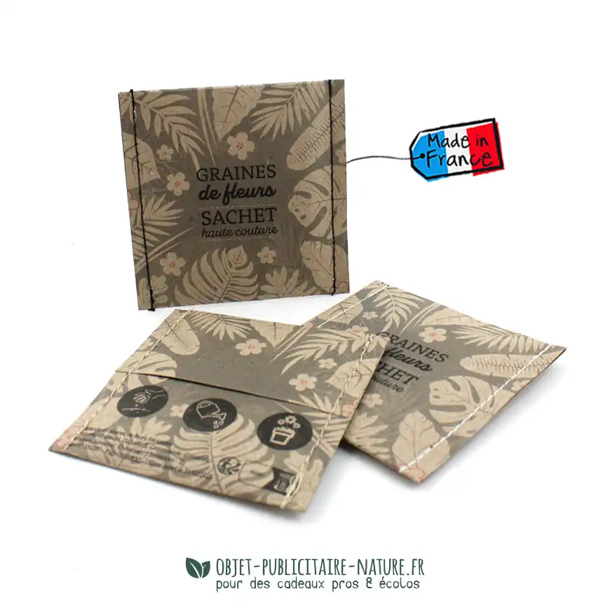 Sachet de graines publicitaire personnalisable avec finition haute couture