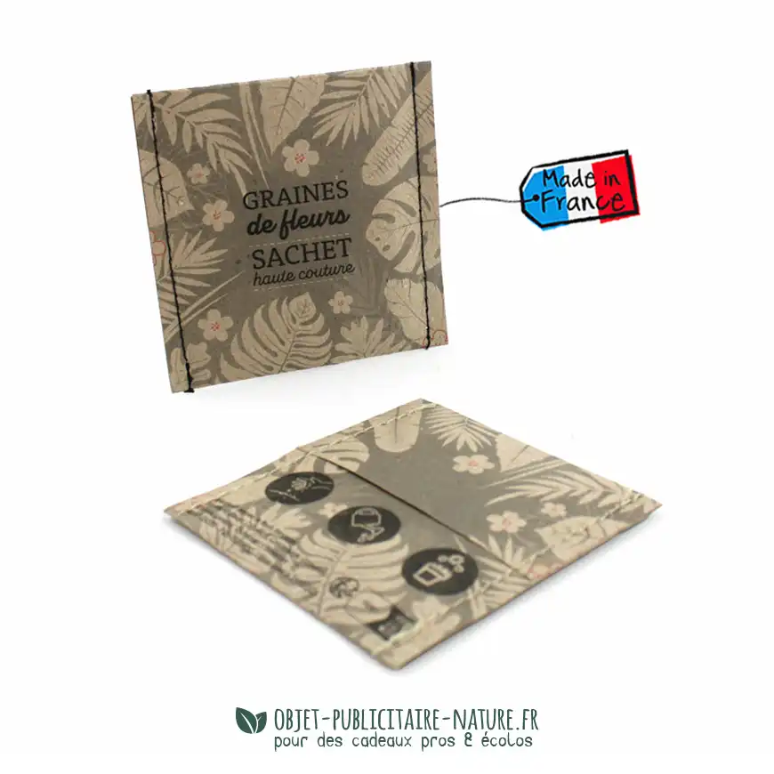 Sachet de graines publicitaire à personnaliser avec finition haute couture