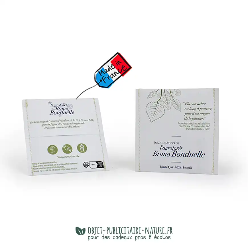 Sachet de graines publicitaire avec finition haute couture