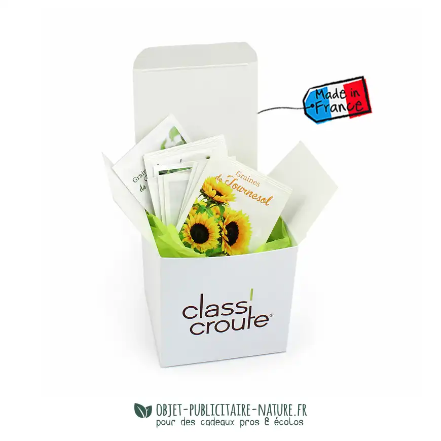 Boîte 1 an de jardinage en sachets de graines à personnaliser