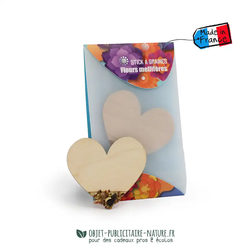 Stick en bois à graines publicitaire personnalisable