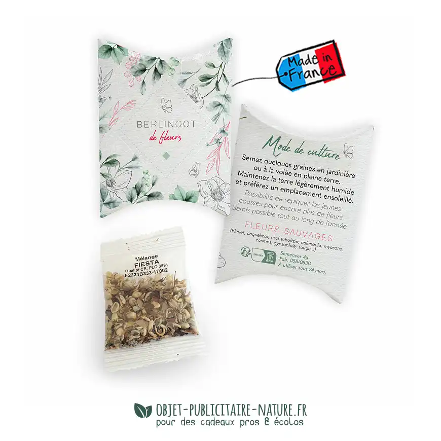 Berlingot de fleurs à personnaliser - Objet Publicitaire Nature
