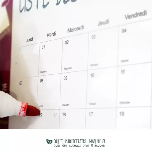 Calendrier magnétique souple et effaçable à sec personnalisable