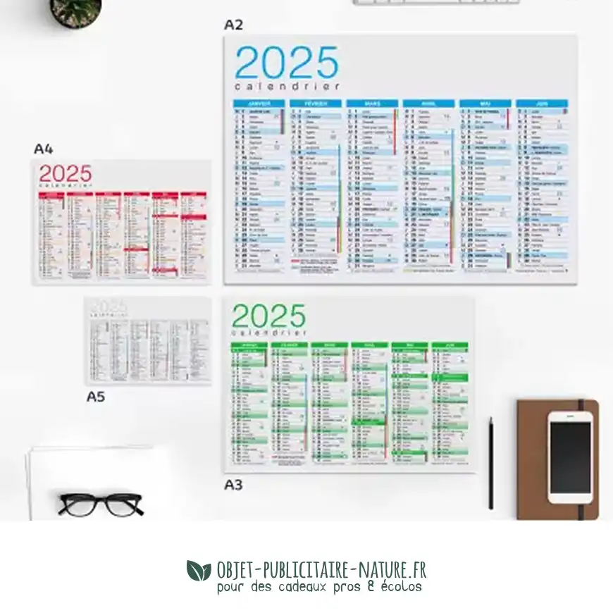 Différents formats - Calendrier souple à personnaliser