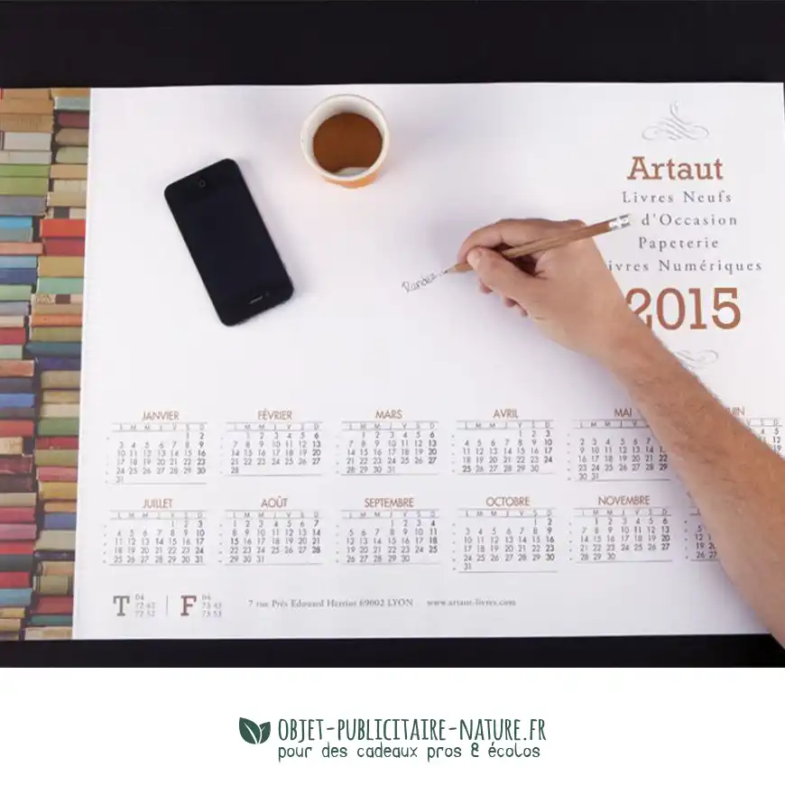 Calendrier sous-main publicitaire