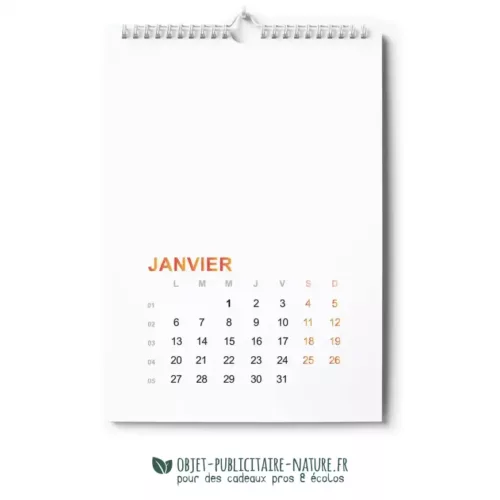 Calendrier murale à spirales personnalisable