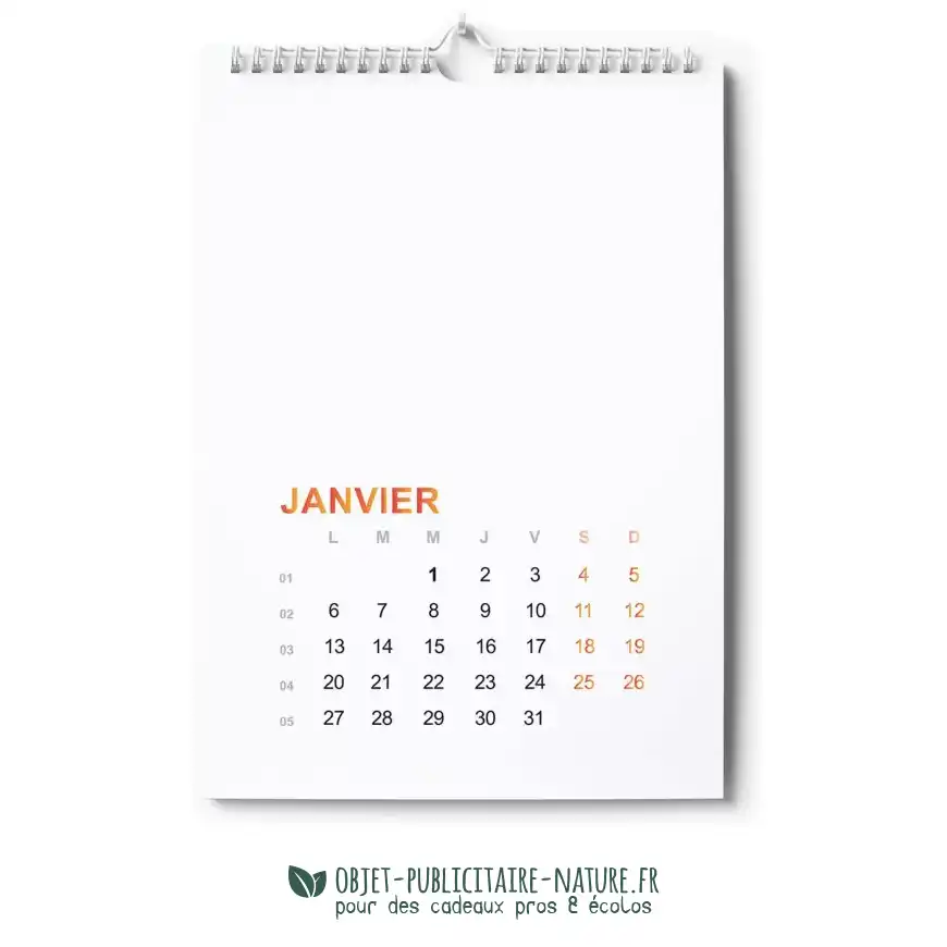 Calendrier murale à spirales personnalisable