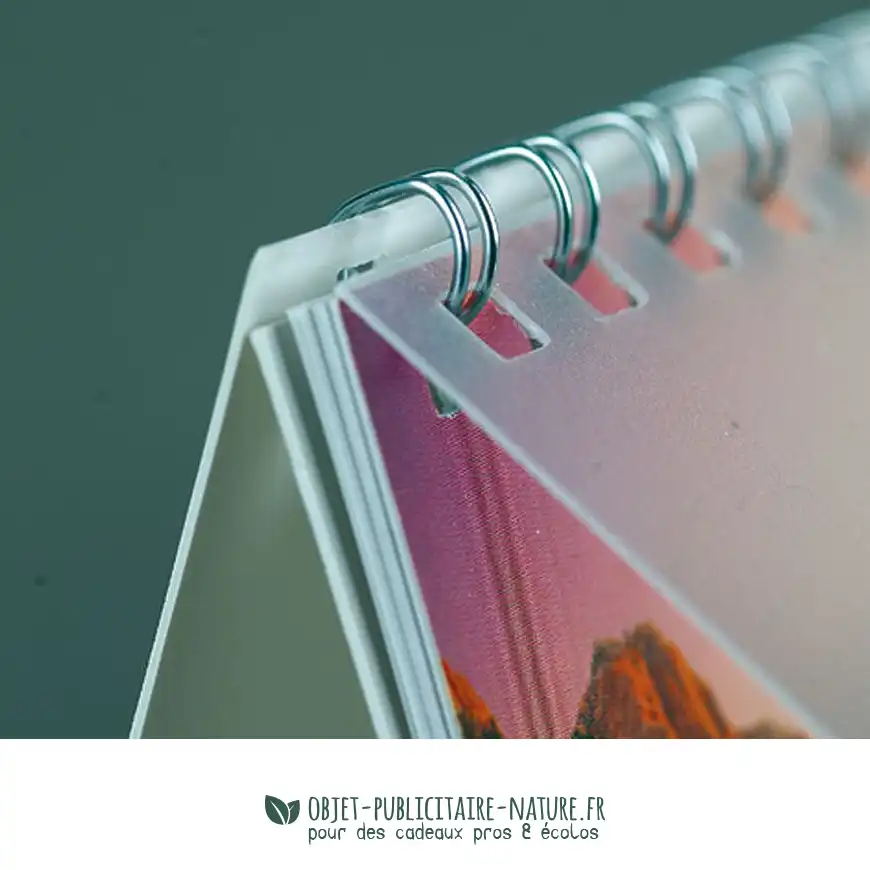 Calendrier à spirales format chevalet personnsalisable