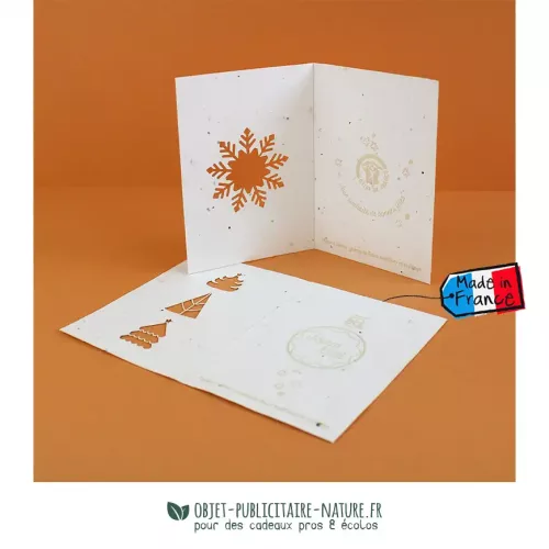 Carte avec découpe, papier ensemencé à planter