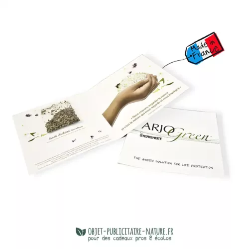 Carte format carré avec sachet ou confetti à graines personnalisés