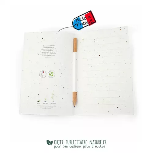 Carte de vœux à graines avec crayon de bois personnalisables