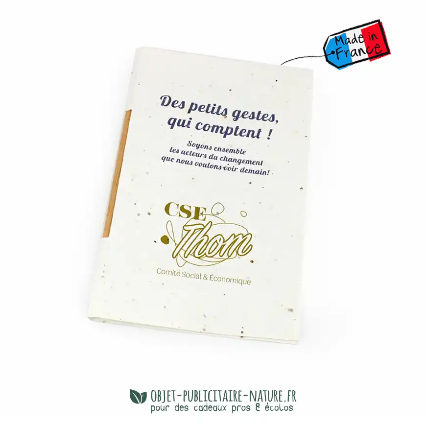 Carte de vœux à graines avec crayon de bois personnalisables