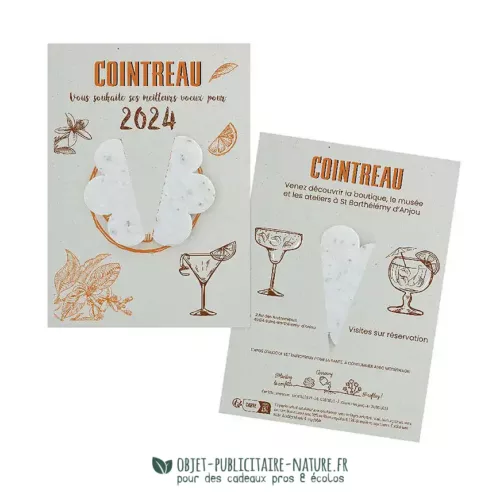 Confetti à graines dans une carte format A6 publicitaire