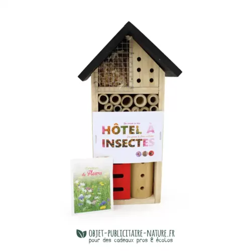 Hôtel à insectes en bois à personnaliser, en forme de maison