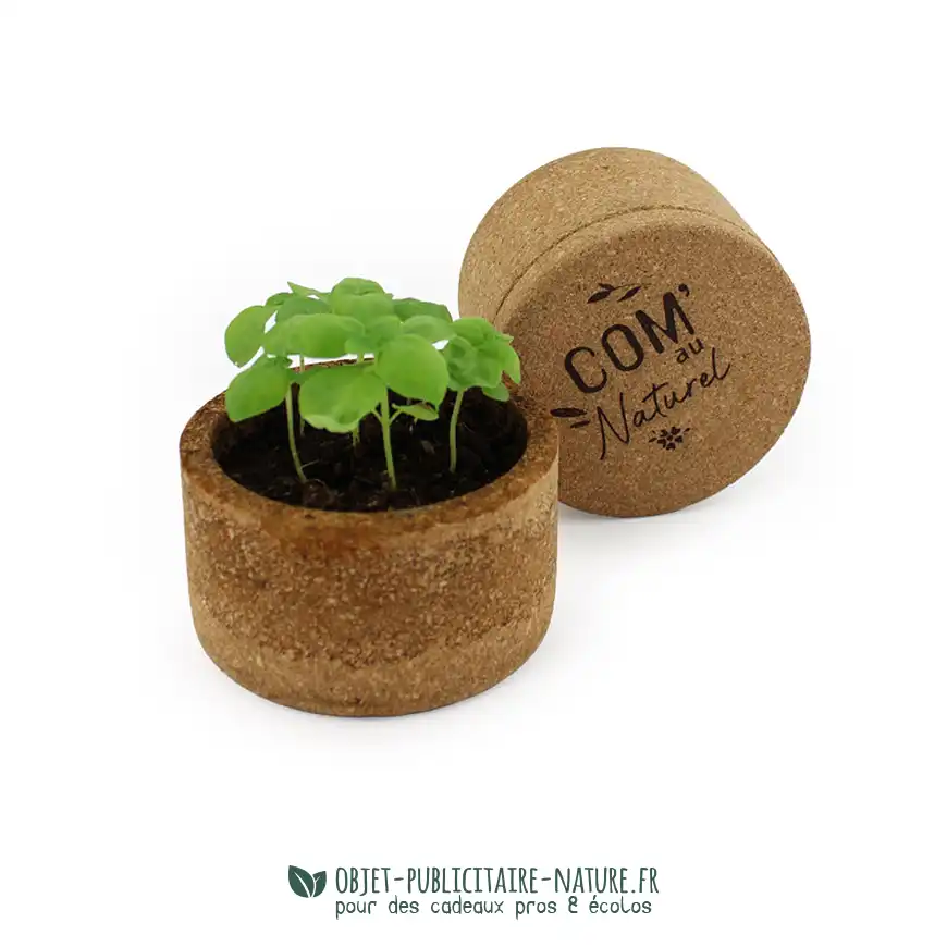 Kit de plantation avec pot en liège publicitaire