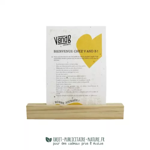 Socle en bois de hêtre avec une rainure à personnaliser