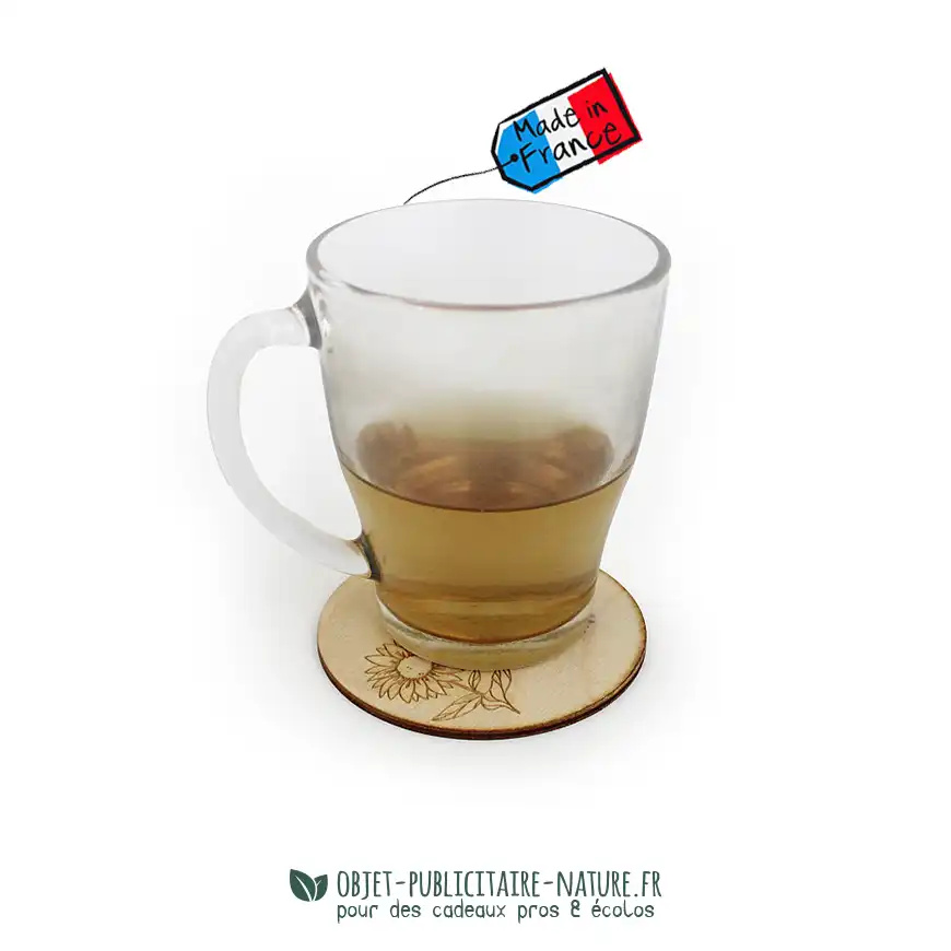 Sous-verre en bois a planter personnalisable made in France